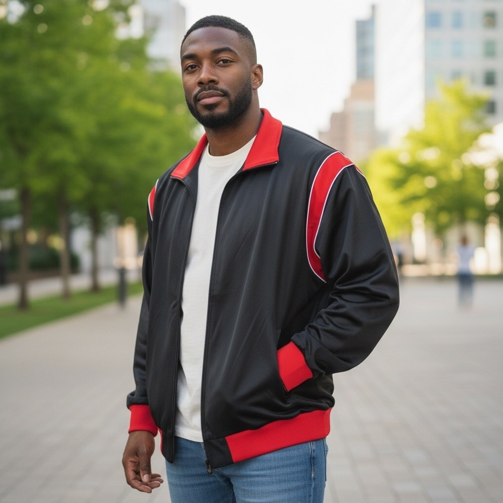 Vintage Y2K Jordan Craig Black Red Track Jacket Full Zip Size‎ 4XL - NEW